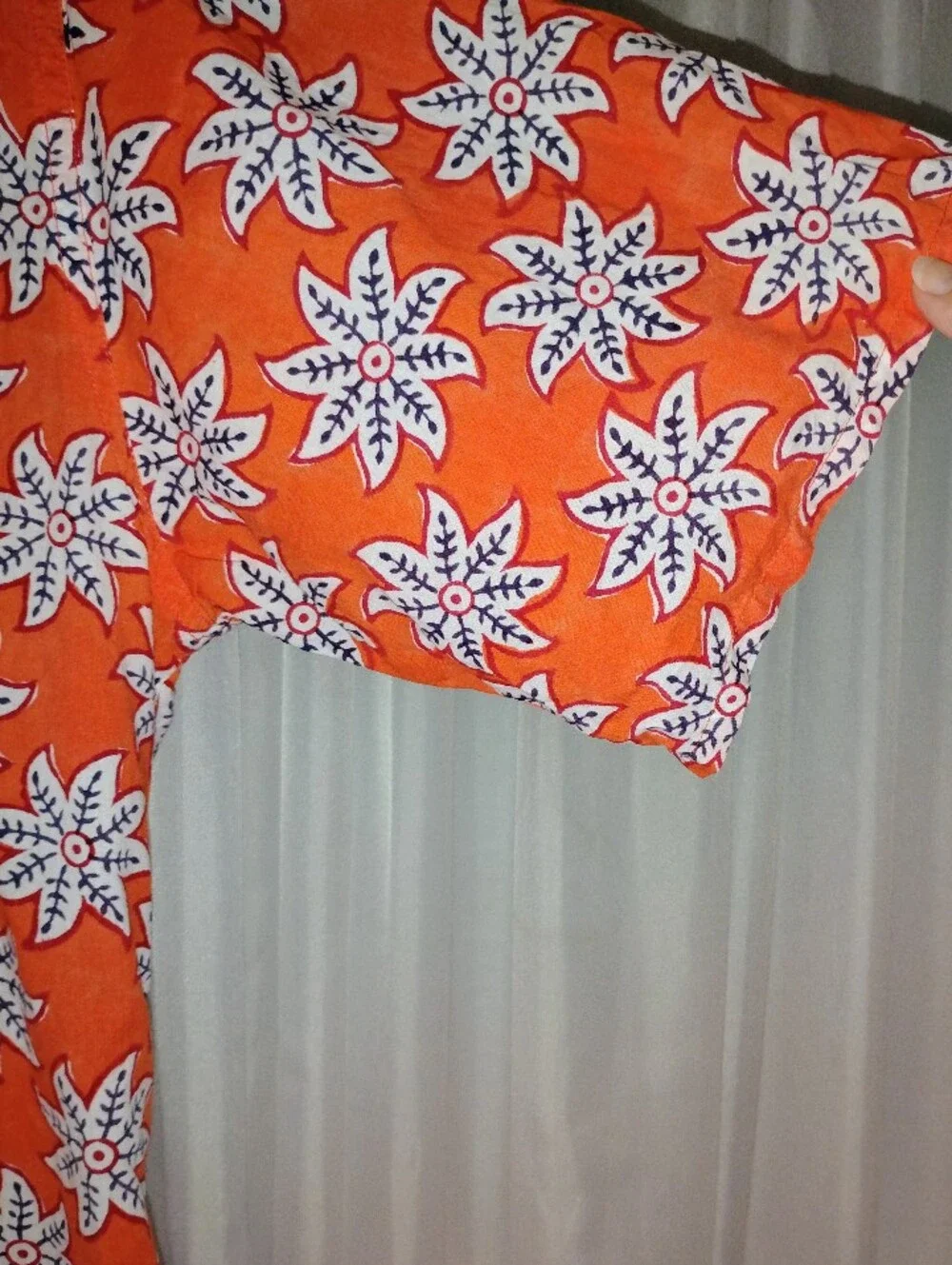 Roberta Roller Rabbit Men's Burnt Orange Cotton Print Short Sleeve Buttondown M